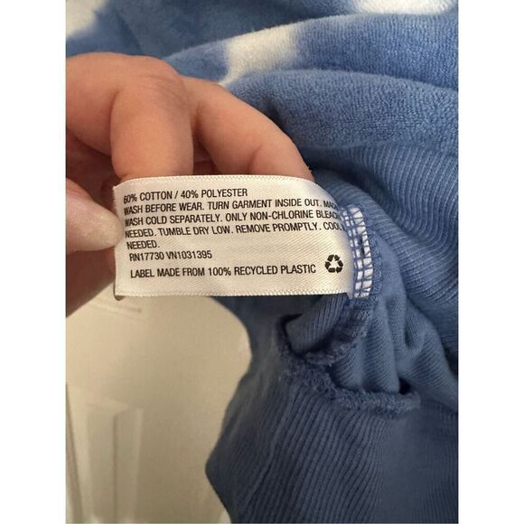 Women's Tie Dye French Terry Hooded Sweatshirt - Wild Fable - blue and white - x - Picture 5 of 9